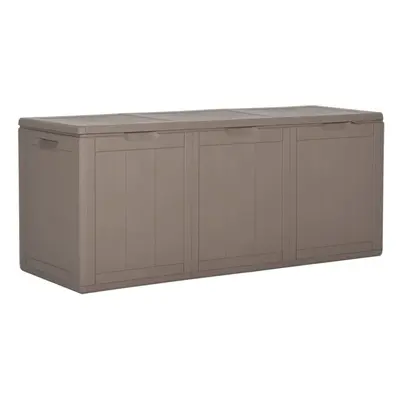 vidaXL Garden Storage Box 270L Brown PP Outdoor Terrace Storage Chest Case