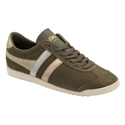 (Khaki Silver Gold, UK 8) Gola Bullet Mirror Trident Womens Ladies Retro Trainers Shoes