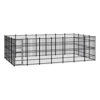 vidaXL Outdoor Dog Kennel Steel Outdoor Puppy Enclosure Dog Pet Supply Cage