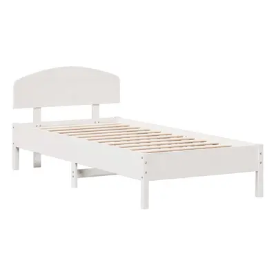 (white, x cm) vidaXL Bed Frame with Headboard Bedstead Bed Base 120x200 cm Solid Wood Pine