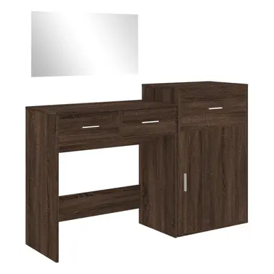 vidaXL Dressing Table Set Piece Cosmetic Table Brown Oak Engineered Wood