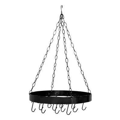 Premier Housewares Matt Black Round Ceiling Rack