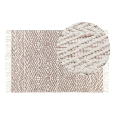 Wool Area Rug x cm Beige and Brown KESTEL