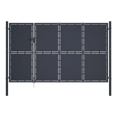 (350 x cm) vidaXL Garden Gate Steel Anthracite Outdoor Fence Doors Patio Gate Multi Sizes