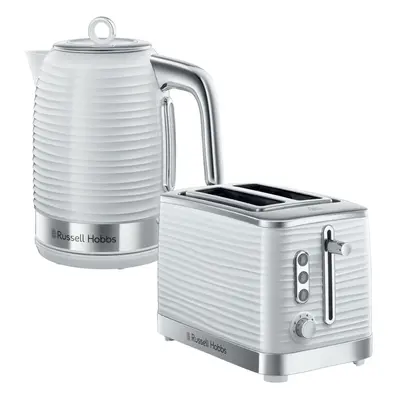 Russell Hobbs Inspire Slice Toaster & Kettle Set, White