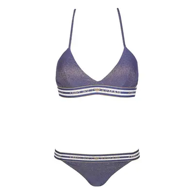 (L) Cruise Triangle Bikini Top & Bikini Bottom, Indigo Blue