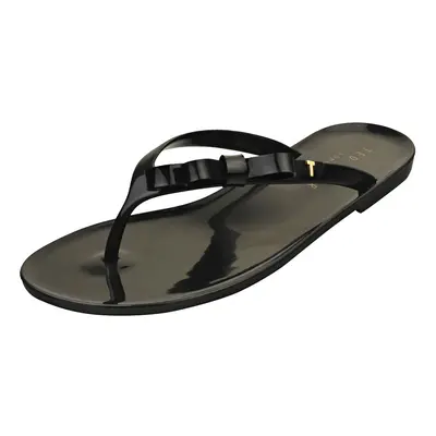 (4) Ted Baker Jassey-bow Womens Flip Flop Sandals in Black