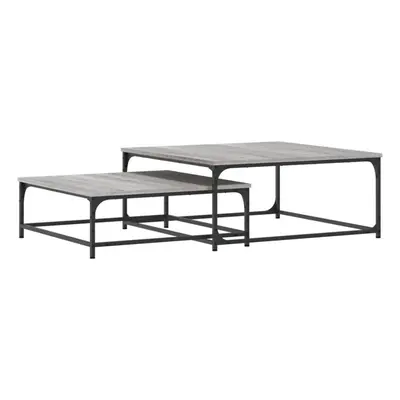 (grey sonoma) vidaXL Nesting Coffee Tables Telephone Table End Table pcs Engineered Wood