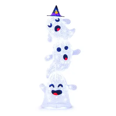 4 FT Lighted Stacked Ghosts Halloween Decoration for Indoor/Outdoor