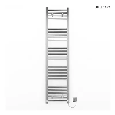 (300 x 1400mm (BTU: 1,192)) Chrome Electric Bathroom Towel Rail Radiator