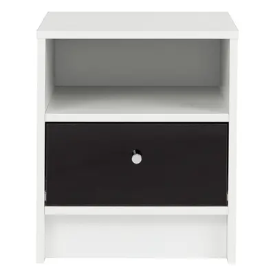 (White With Black Drawer) x Drawer Wooden Bedroom Bedside Cabinet Table