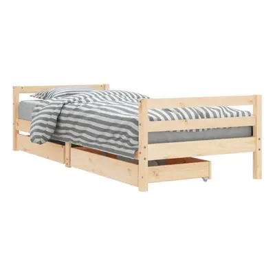 (brown, x cm) vidaXL Kids Bed Frame Wooden Bed Base Bedstead with Drawers Solid Wood Pine