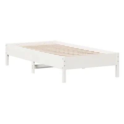 vidaXL Bed Frame Home Bed Base Bedstead White 90x190 cm Single Solid Wood Pine