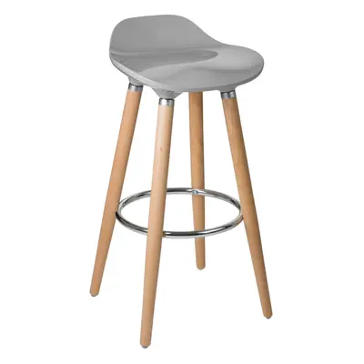 Premier Housewares Taupe ABS and Beech Wood Bar Stool