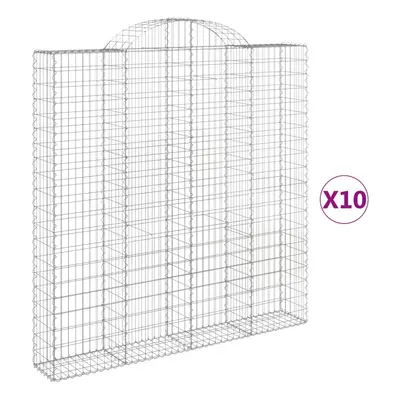 (200 x x 200/220 cm/ pcs) vidaXL Arched Gabion Basket Stone Basket Gabion Retaining Wall Galvani