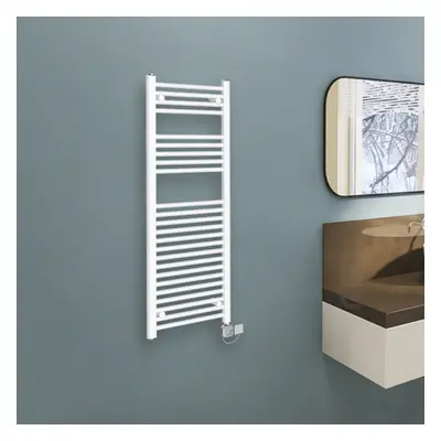 (1200x450mm, White) WarmeHaus Electric Heated Towel Rail Straight Thermostatic Bathroom Towel Ra