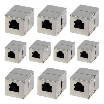 10x RJ45 Straight Shielded Coupler Female Socket CAT6/5e FTP STP Screen Adapter