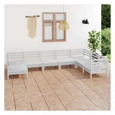 vidaXL Garden Lounge Set Outdoor Lounge Set Piece Solid Wood Pine White