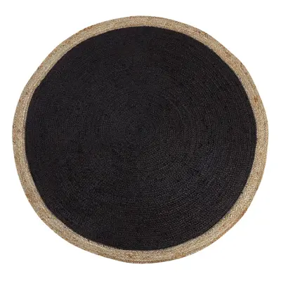 Round Jute Area Rug cm Black MENEMEN