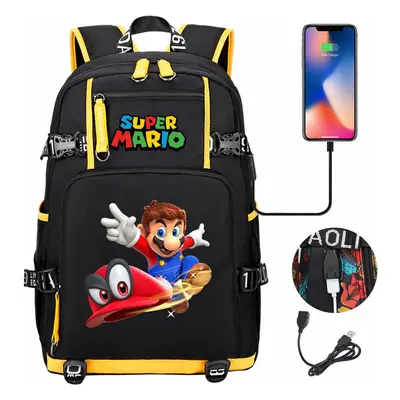 Mario print youth student schoolbag large capacity men's and women's backpack