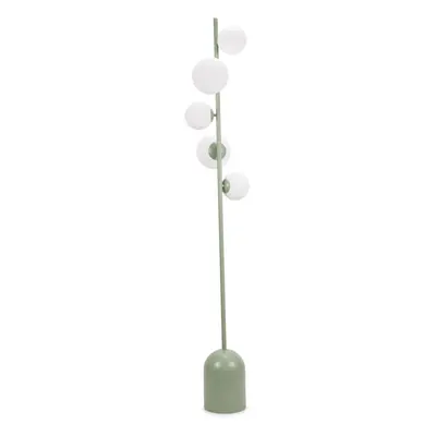 ValueLights Marlow Sage Green Opaque Glass Globe Way Floor Lamp