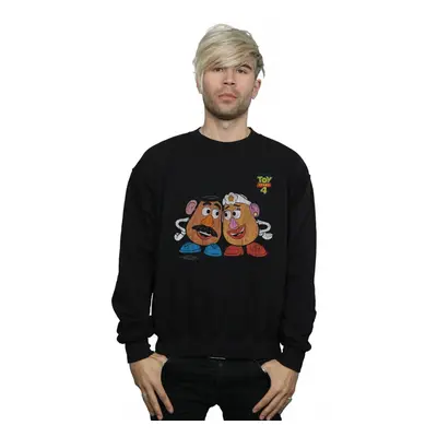 (4XL, Black) Disney Mens Toy Story Mr And Mrs Potato Head Cotton Sweatshirt