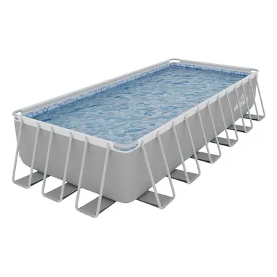 Deluxe Steel Frame Rectangular Swimming Pool with Step Ladder & Filter Pump 25ft