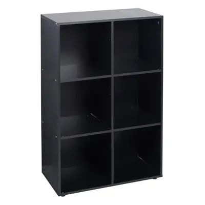 (6 Cube - Black, Without Door) Cube Wooden Bookcase Shelving Shelves Unit Wood