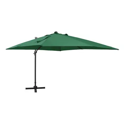 vidaXL Cantilever Umbrella with Pole and LED Lights Green cm Sunshade