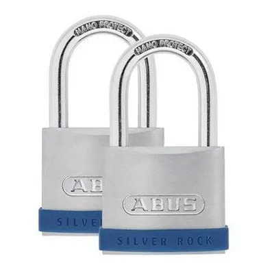 ABUS Mechanical 50mm Silver Rock Padlock Twin Pack