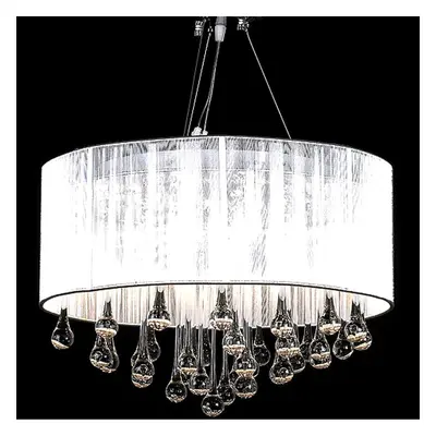 vidaXL Chandelier with Crystals White Chandelier Lamp Pendant Lighting