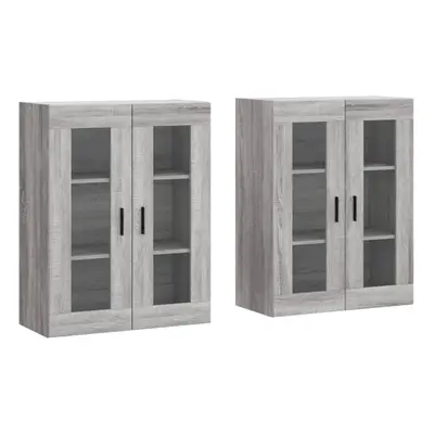 vidaXL Wall Mounted Cabinets Storage Cupboard2 pcs Grey Sonoma Engineered Wood