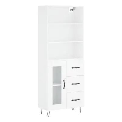 (white, glass door drawers) vidaXL Highboard Sideboard Cupboard Side Cabinet Grey Sonoma Enginee