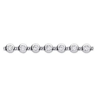 Jewelco London Ladies Sterling Silver Cubic Zirconia Bubble Donut Eternity Tennis Bracelet 7mm i