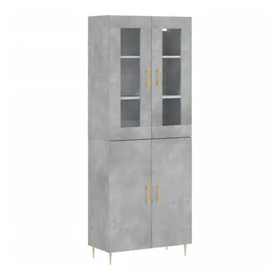 (concrete grey, doors) vidaXL Highboard Sideboard Tall Storage Cabinet Side Cabinet Engineered W