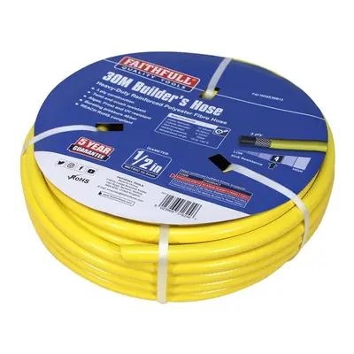 Faithfull FAIHOSE30B12 Heavy-Duty Reinforced PVC Builders Hose M 12.7 mm (1/2 Inch) Diameter