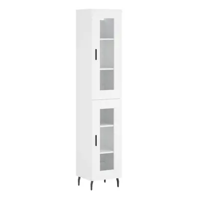 (white, glass door) vidaXL Highboard Sideboard Cupboard Side Board Storage Cabinet Engineered Wo