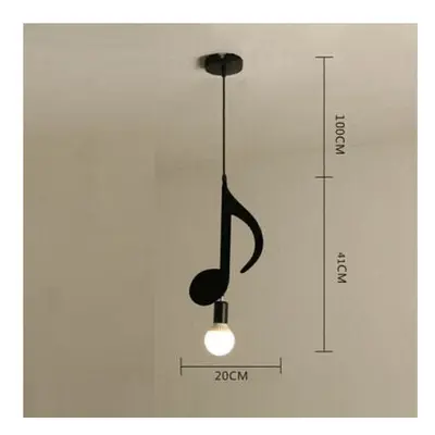 (Music Symbol A) AC85-265V Music Symbol Pendant Lights E27 Creative Black Led Pendant Lamp for B