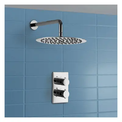 2 Dial Way Thermostatic Mixer Valve with Rainfall Shower Head