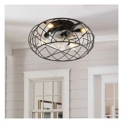 Black Cage Ceiling Fan Light