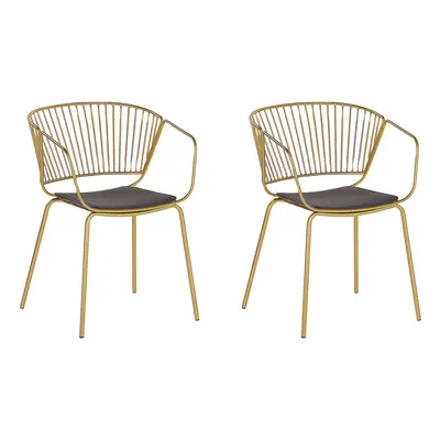 Set of Dining Chairs RIGBY Metal Gold