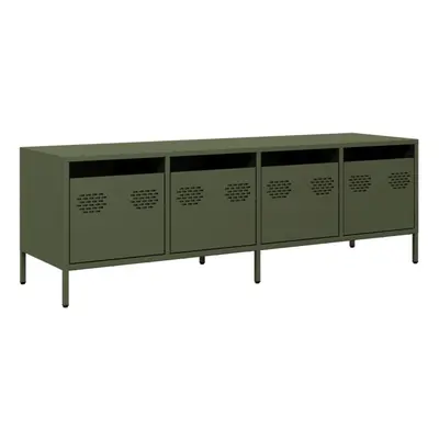 vidaXL TV Cabinet TV Stand Entertainment Centre Olive Green Cold-rolled Steel