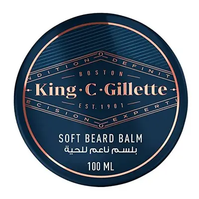 King C. Gillette Beard Balm for Men, ml, with Cocoa Butter, Argan Oil & Shea Butter, Facial Hair