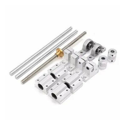 15pcs 200mm Optical Axis Guide Bearing Housings Aluminum Rail Shaft Support Screws Set CNC Parts