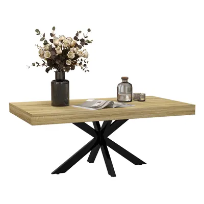 HOMCOM Industrial Coffee Table, End Table with Steel Frame, 110x60 x45cm