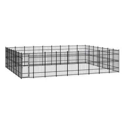 vidaXL Outdoor Dog Kennel Steel Outdoor Puppy Enclosure Dog Pet Supply Cage