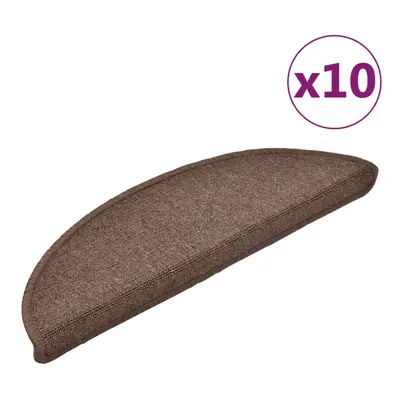 vidaXL10x Stair Mats 56x20 cm Coffee Brown Rug Carpet Protector Decoration