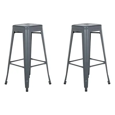 Set of Bar Stools CABRILLO Metal Grey