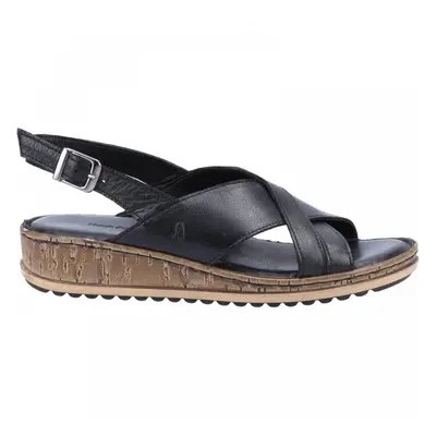 (6 (Adults')) Elena | Black | Womens Cross Over Wedge Sandals