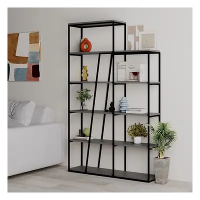 FWStyle Bookshelf Shelving Unit Anthracite Grey Black Metal Modern Industrial Style